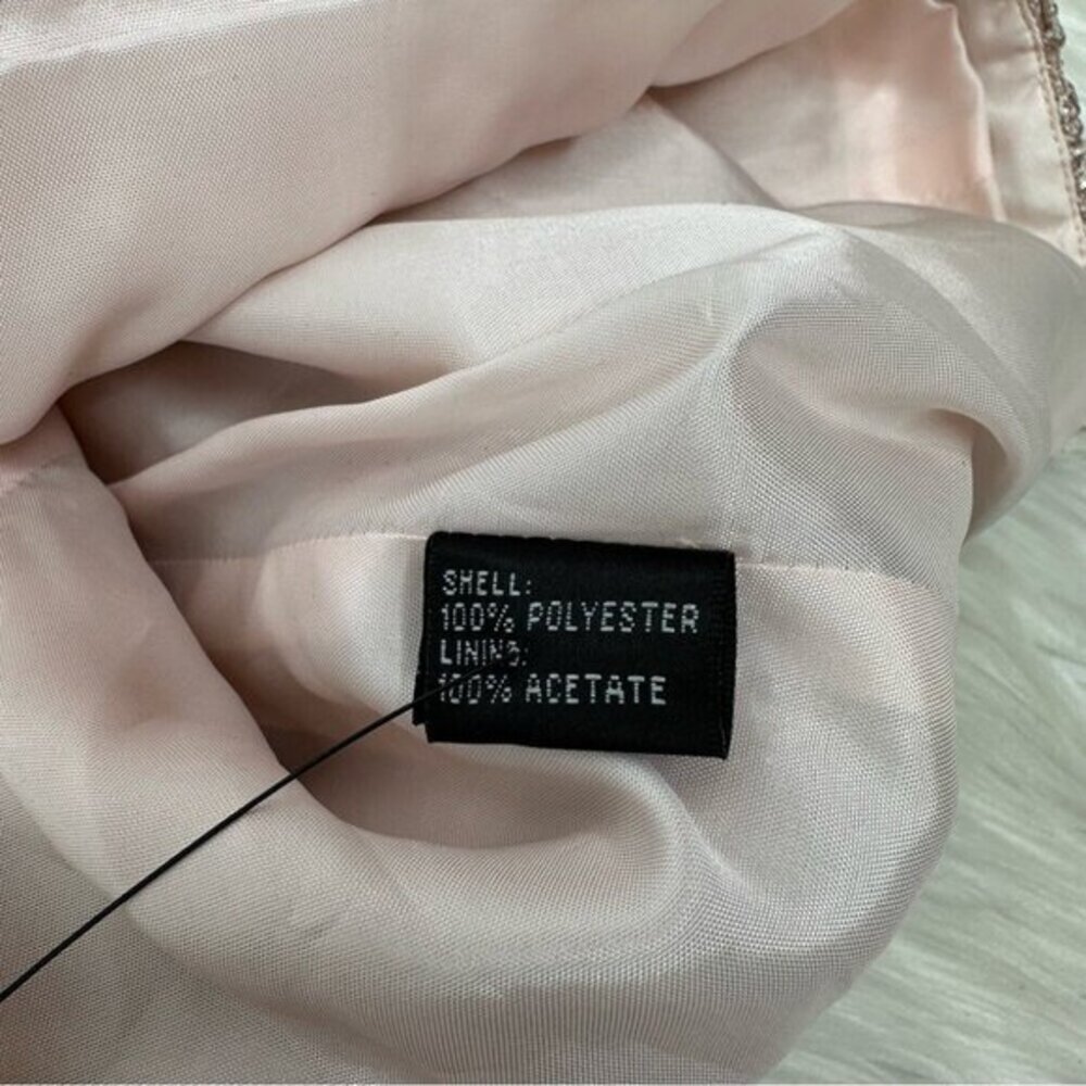 Carmen Marc Valvo Womens Lace Evening Top Square Neck‎ Mauve Pink Formal Size 10 - Picture 11 of 12